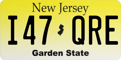 NJ license plate I47QRE