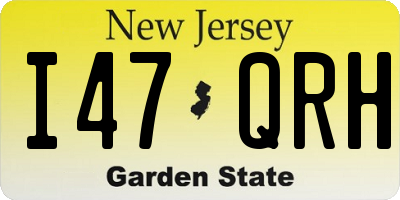 NJ license plate I47QRH