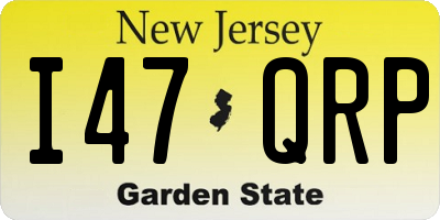 NJ license plate I47QRP