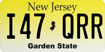 NJ license plate I47QRR