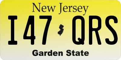 NJ license plate I47QRS