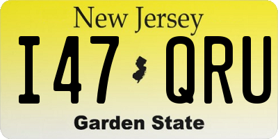 NJ license plate I47QRU