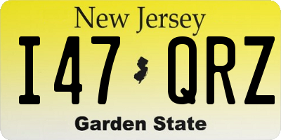 NJ license plate I47QRZ