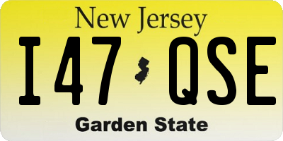 NJ license plate I47QSE