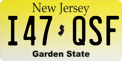 NJ license plate I47QSF