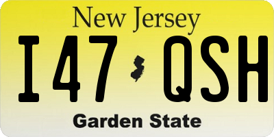 NJ license plate I47QSH