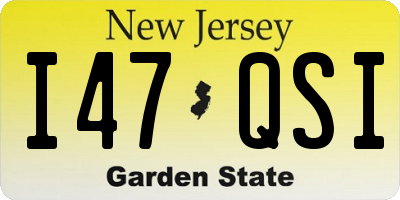 NJ license plate I47QSI