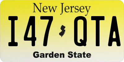 NJ license plate I47QTA