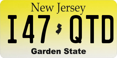NJ license plate I47QTD