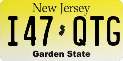 NJ license plate I47QTG