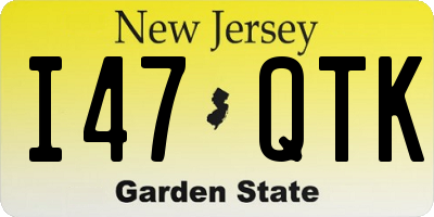 NJ license plate I47QTK