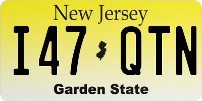 NJ license plate I47QTN