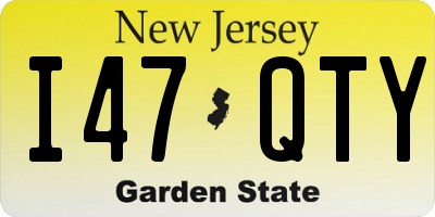 NJ license plate I47QTY
