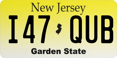 NJ license plate I47QUB