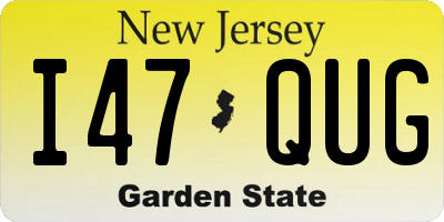 NJ license plate I47QUG