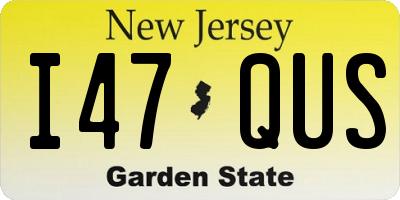 NJ license plate I47QUS