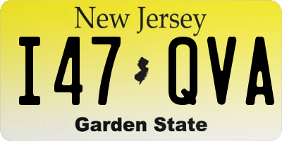 NJ license plate I47QVA