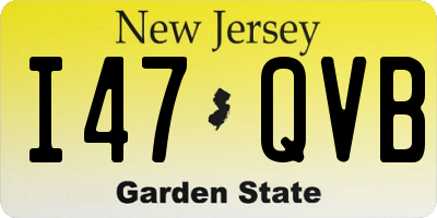 NJ license plate I47QVB