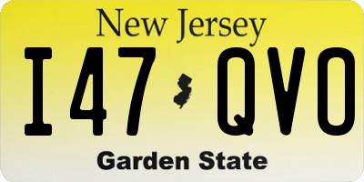 NJ license plate I47QVO