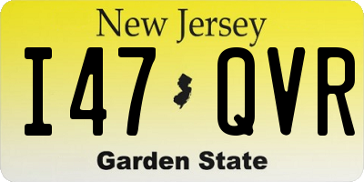 NJ license plate I47QVR
