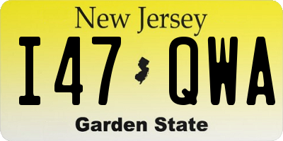 NJ license plate I47QWA