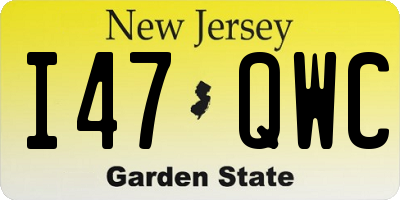 NJ license plate I47QWC
