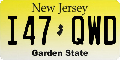NJ license plate I47QWD