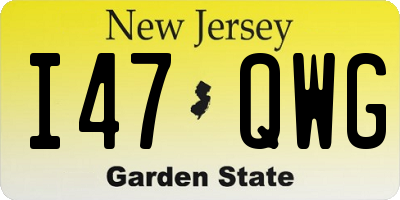 NJ license plate I47QWG