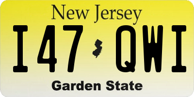 NJ license plate I47QWI