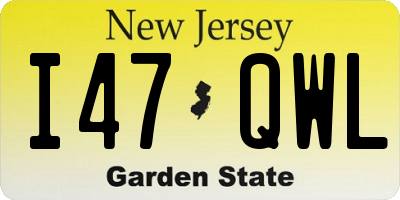 NJ license plate I47QWL