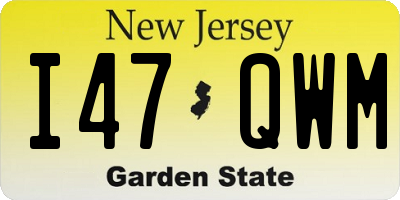 NJ license plate I47QWM
