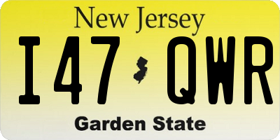 NJ license plate I47QWR