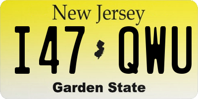NJ license plate I47QWU