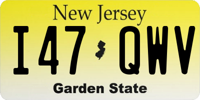 NJ license plate I47QWV