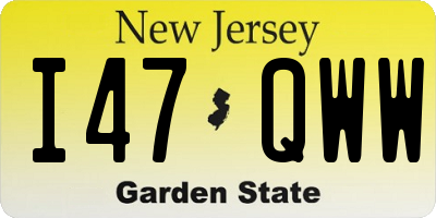 NJ license plate I47QWW