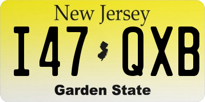 NJ license plate I47QXB