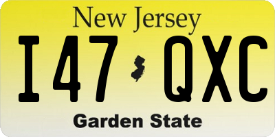 NJ license plate I47QXC