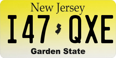 NJ license plate I47QXE
