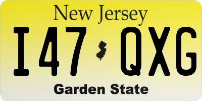 NJ license plate I47QXG