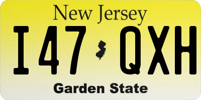 NJ license plate I47QXH