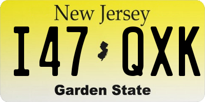 NJ license plate I47QXK