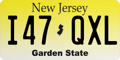NJ license plate I47QXL
