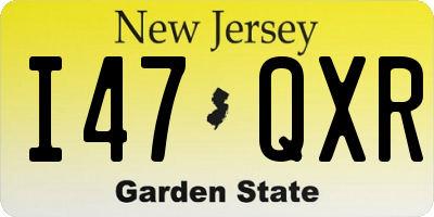 NJ license plate I47QXR