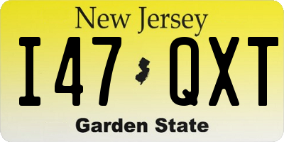 NJ license plate I47QXT