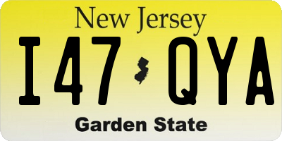 NJ license plate I47QYA