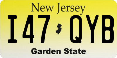 NJ license plate I47QYB