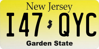 NJ license plate I47QYC