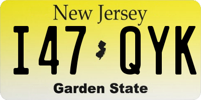 NJ license plate I47QYK
