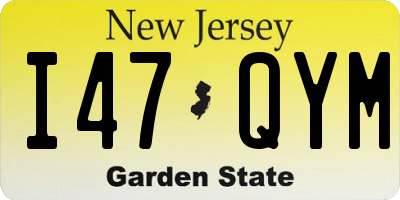 NJ license plate I47QYM