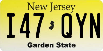 NJ license plate I47QYN